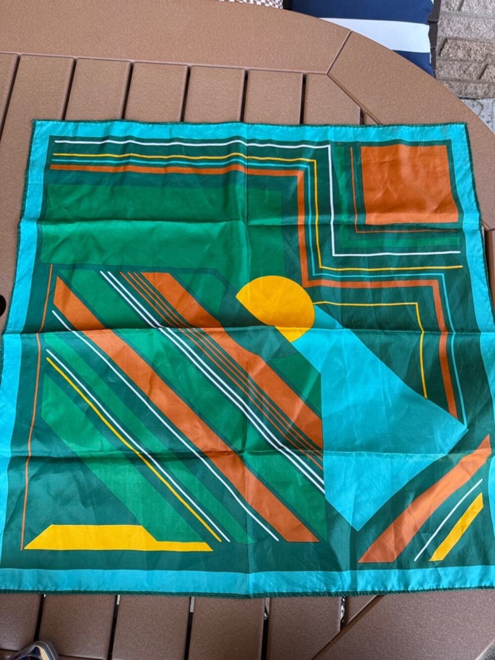 Totes Rain Scarf Vintage 70s Japan Green